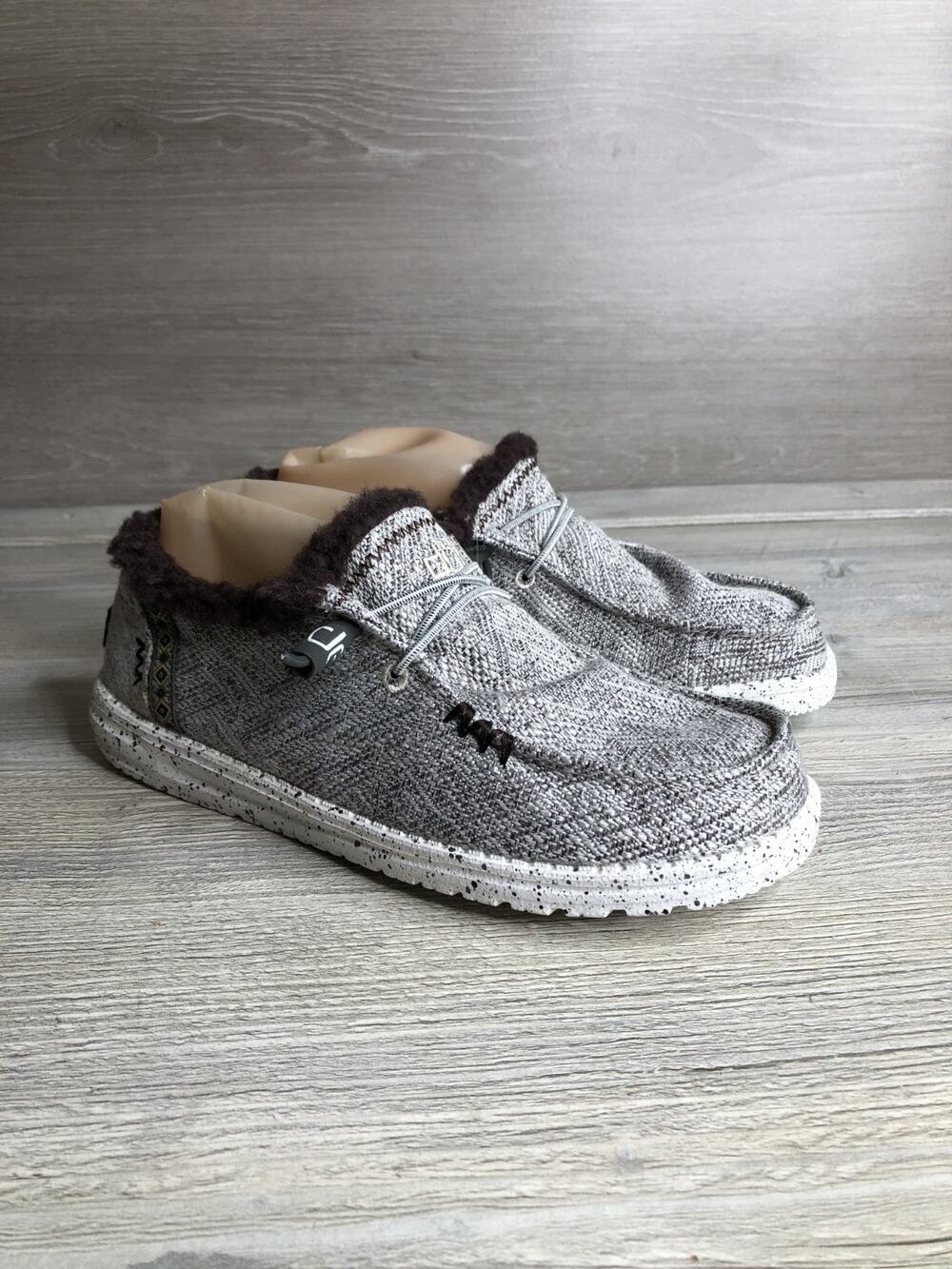 Hey Dude Wendy 'Salt And Pepper' Women's Canvas Casual Slip On Shoes Size 7
